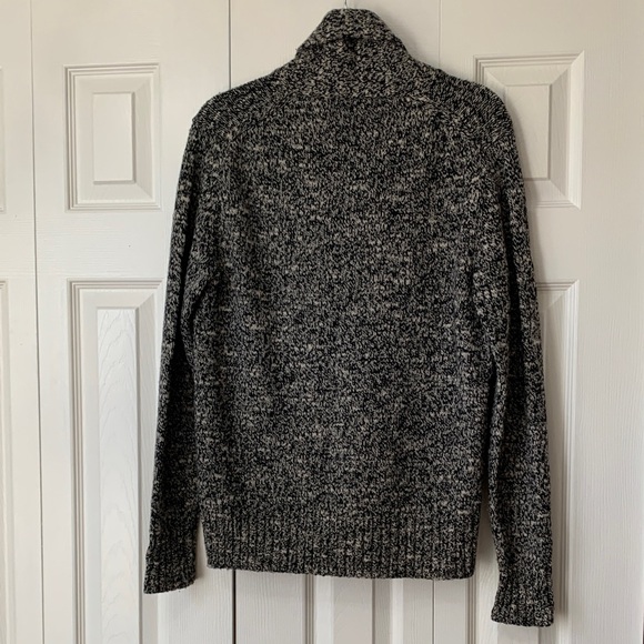 J. Crew Black and Cream Shawl Collar Cardigan Size M Wool Blend - Picture 2 of 12